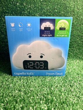 Capello Kid's Dream Cloud Alarm Clock Night Light - White